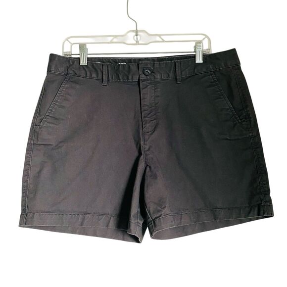 Eddie Bauer Chino Short Women size 12 Taupe Slightly Curvy Stretch Inseam 5" - Picture 1 of 9